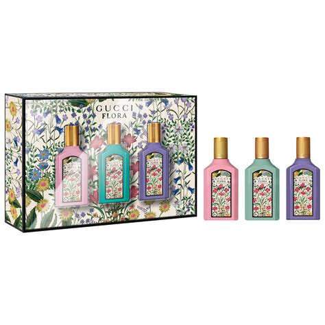 gucci flora perfume 3 piece set